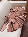 Tineit Sexy A line Straps Brown Birthday Outfit Homecoming Dresses (PRE-ORDER)