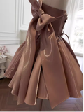 Tineit Sexy A line Straps Brown Birthday Outfit Homecoming Dresses (PRE-ORDER)