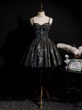 Tineit Sexy A line Straps Tulle Black Short Homecoming Dresses (PRE-ORDER)