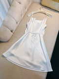 Tineit Simple A Line Straps White Homecoming Dress st Birthday Outfit (PRE-ORDER)