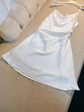 Tineit Simple A Line Straps White Homecoming Dress st Birthday Outfit (PRE-ORDER)