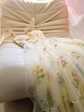 Tineit Modest A Line Straps Floral Tulle Homecoming Dress st Birthday Outfit With Bow (PRE-ORDER)