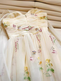 Tineit Modest A Line Straps Floral Tulle Homecoming Dress st Birthday Outfit With Bow (PRE-ORDER)