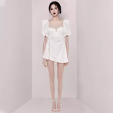 Tineit A Line White Lace Homecoming Dress th Birthday Outfit (PRE-ORDER)