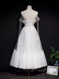 Tineit Vintage A line Straps White Tulle Homecoming Dress th Birthday Outfits (PRE-ORDER)