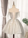 Tineit Vintage A line Off The Shoulder Tulle Homecoming Dress th Birthday Outfits (PRE-ORDER)