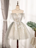 Tineit Unique A line Strapless Tulle Homecoming Dress th Birthday Outfits (PRE-ORDER)