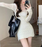 Tineit Calynda Knitted Lace Mini Dress