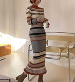 Tineit Carabella Striped Knit Midi Dress