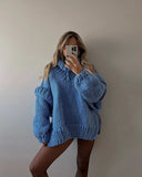 Tineit 2024 Fall Fashion Carolla Knitted Oversize Sweater