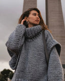 Tineit 2024 Fall Fashion Carolla Knitted Oversize Sweater