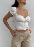 Tineit-Elouise Crop Top White