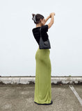 Tineit-Harriette Maxi Skirt Green Lower Impact