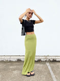 Tineit-Harriette Maxi Skirt Green Lower Impact