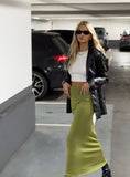 Tineit-Harriette Maxi Skirt Green Lower Impact