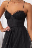 Tineit Mesh Corset Lace-up Cami Dress