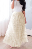 Tineit Mesh A-line Tiered Skirt