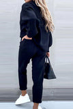 Tineit Mock Neck Puff Sleeve Sweatshirt Long Pants Suits