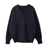 skater boy outfits Nothing Written Sweater for Women 2024 Autumn and Winter New V-neck Lazy Style Loose Wool Sweater