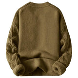 soulja boy outfits Women's plus Size Sweater round Neck Pullover Fashion Brown Knitted Sweater