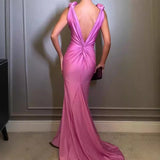 jester dress to impress 2024 Spring and Summer Fashion Sexy Deep V Sleeveless Backless Evening Dress Solid Color Mop Dress