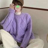 soulja boy outfits Women's Knitted Sweater 2024 Autumn and Winter Women's Twist Loose Lazy Style Top Pullover Bottoming Shirt