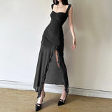 prom dresses Style 2024 Spring Women's Sexy Hot Girl Strap Tube Top Split Hip Bag Long Dress