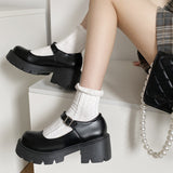 shoes Japanese Jk Shoes Small Leather Shoes Women's British Style 2024 Spring and Autumn New Black Platform Lolita Mary Jane Single-Layer Shoes