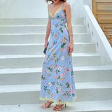 Tineit May V-Neck Floral Maxi Slip Dress