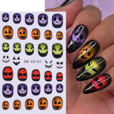 Tineit men’s fall fashion 2024 20.24 Million Holy Festival Nail Sticker 3D Cartoon Funny Skull Spider Blood Drop Nail Adhesive Sticker