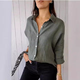 fashion outfits Fall 2024 Women's Lapel Fashion Solid Color Button Long Sleeve Casual Shirt Women