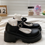 shoes Japanese Jk Shoes Small Leather Shoes Women's British Style 2024 Spring and Autumn New Black Platform Lolita Mary Jane Single-Layer Shoes