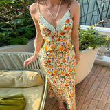 Tineit May V-Neck Floral Maxi Slip Dress