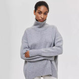 fall brunch outfit 050 Women's New Sweater Loose Half Turtleneck Autumn and Winter Russian Sweater