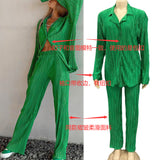 2024 Spring and Autumn Women's Clothing Solid Color Draping Loose Smooth Pleated Casual Two-Piece Suit