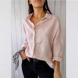 fashion outfits Fall 2024 Women's Lapel Fashion Solid Color Button Long Sleeve Casual Shirt Women