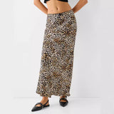 soulja boy outfits Elegant Leopard Print Skirt Casual Split Sexy French Long Skirt Su3846