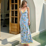 Tineit May V-Neck Floral Maxi Slip Dress