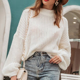 simple winter outfits Autumn and Winter Sweater Women's Loose Pullover Sweater round Neck Women