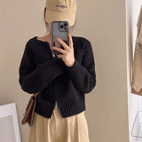 soulja boy outfits Women's round Neck Zipper Sweater Coat 2024 Autumn and Winter Korean Style Gentle Loose Short Knitted Cardigan Top