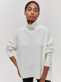 men’s fall fashion 2024 050 Women's New Sweater Loose Half Turtleneck Autumn and Winter Russian Sweater