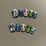 Tineit men’s fall fashion 2024 Halloween Manicure Pumpkin Head Skull Ghost Ghost Funny Handmade Wear Nail Nail Patch Detachable