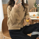 soulja boy outfits Autumn and Winter Top Women's round Neck Ins Sweater Women's Fairy Loose Knitted Cardigan Small Coat