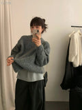 men fall outfits casual Gentle Style Circle Yarn Purple Pullover Women's Autumn and Winter New Style Nuo Jiji round Neck Sweater Top Fashion