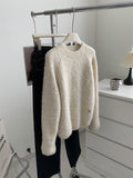 winter outfits men Lazy Retro Loop Yarn Pullover Thick Sweater for Women 2024 Winter Loose Soft Glutinous Warm Wool Sweater