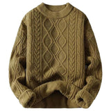 soulja boy outfits Women's plus Size Sweater round Neck Pullover Fashion Brown Knitted Sweater