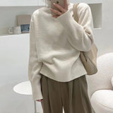 fall brunch outfit Japanese Style Retro Pile Turtleneck Sweater Women's Loose Lazy Niche Autumn and Winter Soft Glutinous Style Pullover Top