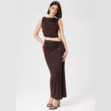 going out outfits 2024 Spring and Summer New Solid Color Slim Fit Comfortable Fashion Women's Skirt Suit Women's Knitwear