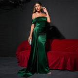 pirates vs sailors drees to impress Solid Color Satin off-Neck Tube Top High Waist Evening Dress Fishtail Dress Long Skirt Dress