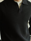 mens fall fashion Black Sweater Men's Spring and Autumn New Polo Sweater Bottoming Half Turtleneck